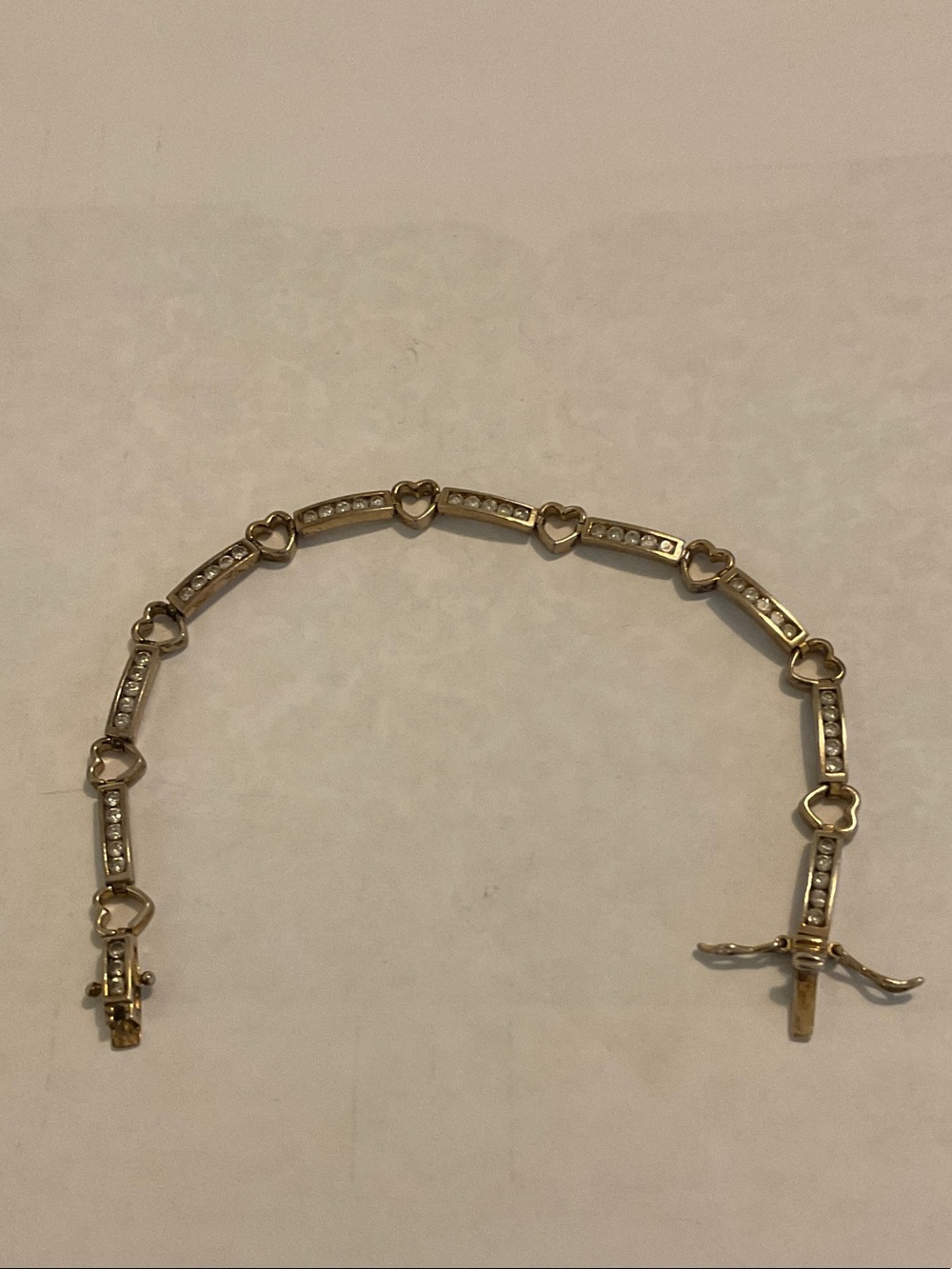 Sterling silver link heart bracelet
